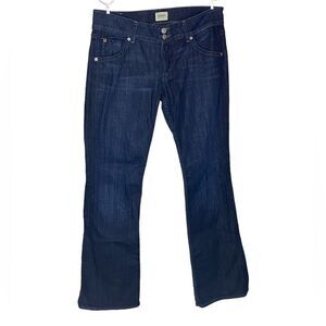 Hudson Wm’s Sz 30 Sava Blue Wash Signature Bootcut Logo Flap Pockets Denim Jeans